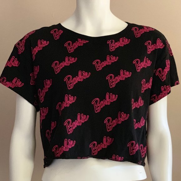 Divided Tops - Barbie Logo Mid-Crop Top